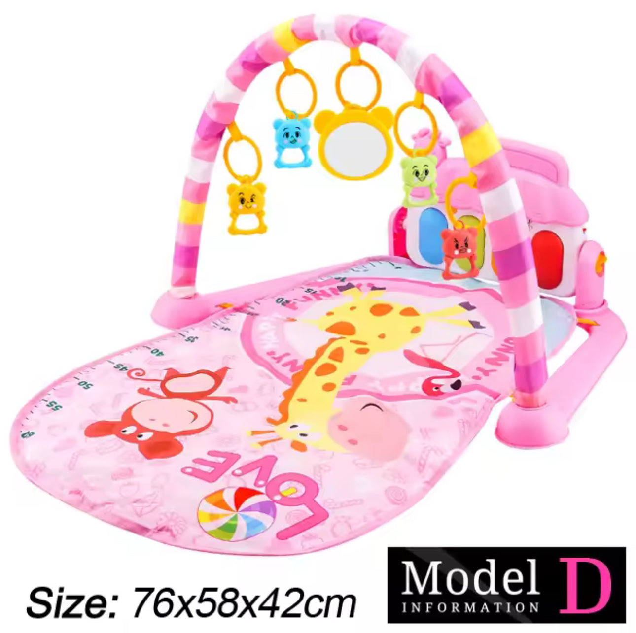 Supporto per il fitness per bambini, musica, palestra, giocattoli per attività, pianoforte per neonati, coperta per gattonare, pedale, gamepad, educazione precoce, regali da 0 a 36 mesi.
