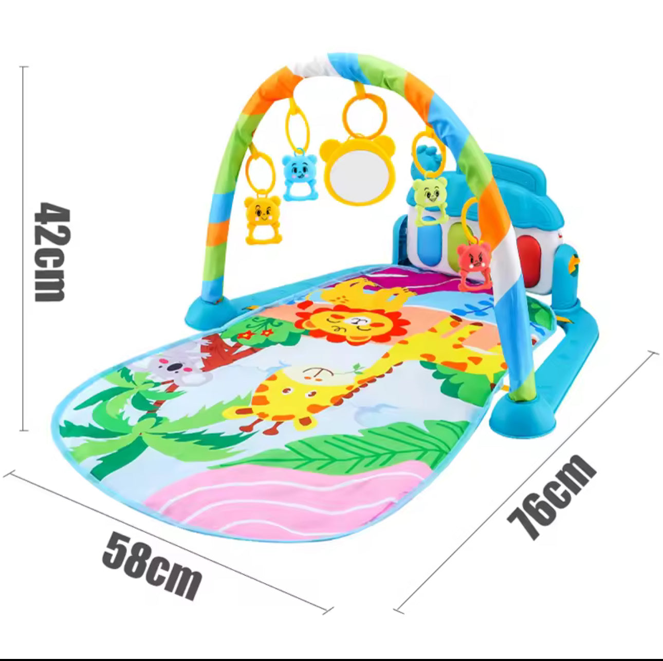 Supporto per il fitness per bambini, musica, palestra, giocattoli per attività, pianoforte per neonati, coperta per gattonare, pedale, gamepad, educazione precoce, regali da 0 a 36 mesi.