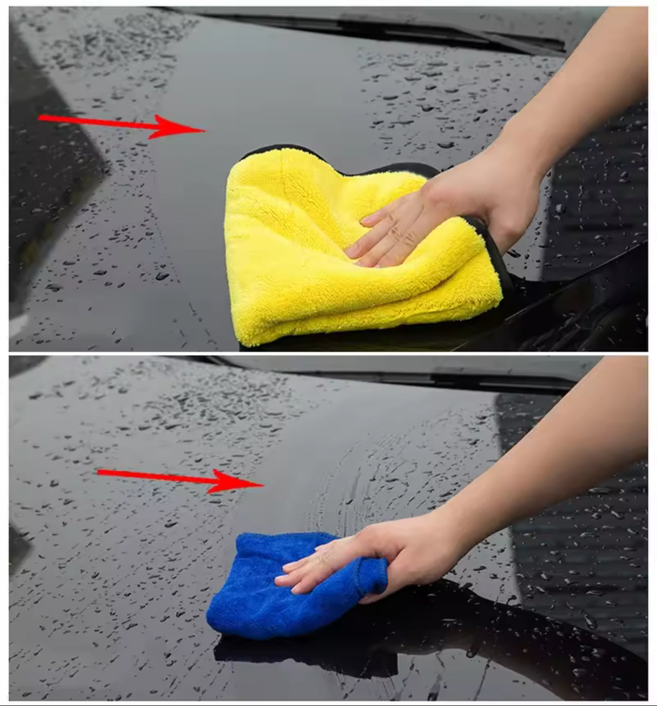 1/2/6 pezzi di panno per la pulizia in microfibra, panno morbido e spesso per l'asciugatura, asciugamani per il lavaggio della carrozzeria, stracci puliti a doppio strato, accessori per auto