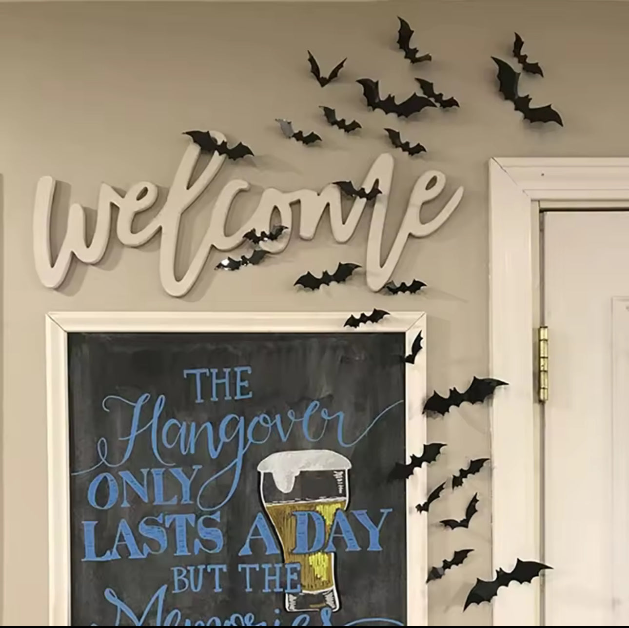 Decorazioni di Halloween con pipistrelli, pipistrello in PVC 3D sul muro, adesivi murali con pipistrelli neri, oggetti di scena spaventosi per Halloween