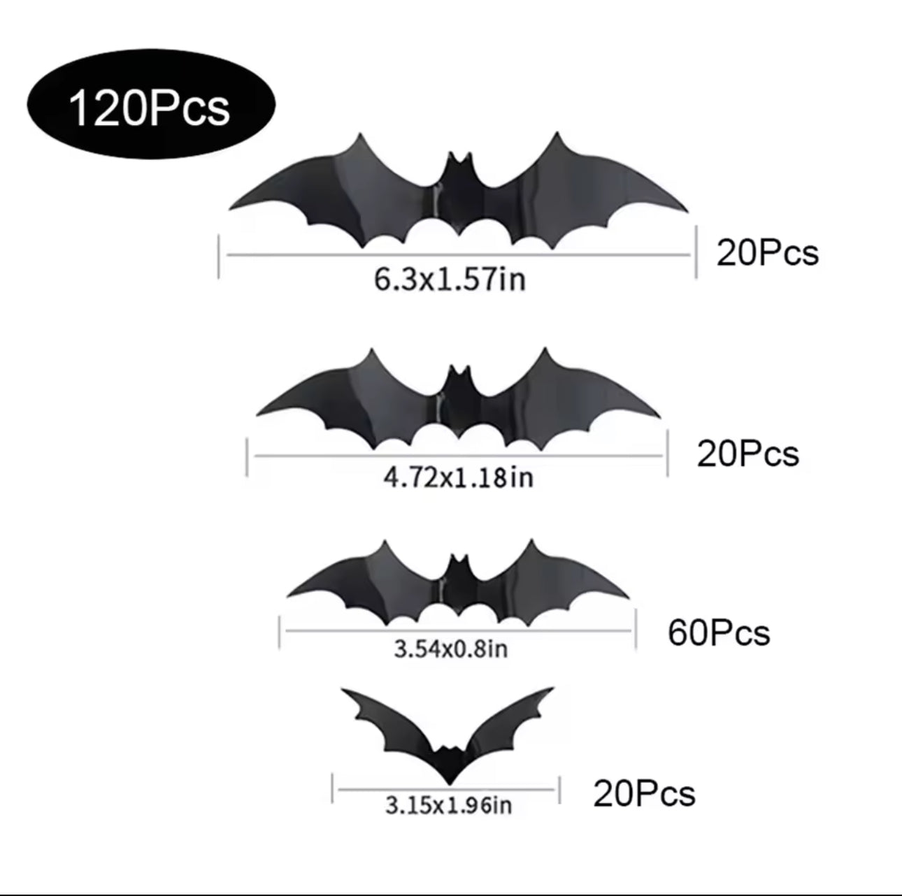 Decorazioni di Halloween con pipistrelli, pipistrello in PVC 3D sul muro, adesivi murali con pipistrelli neri, oggetti di scena spaventosi per Halloween