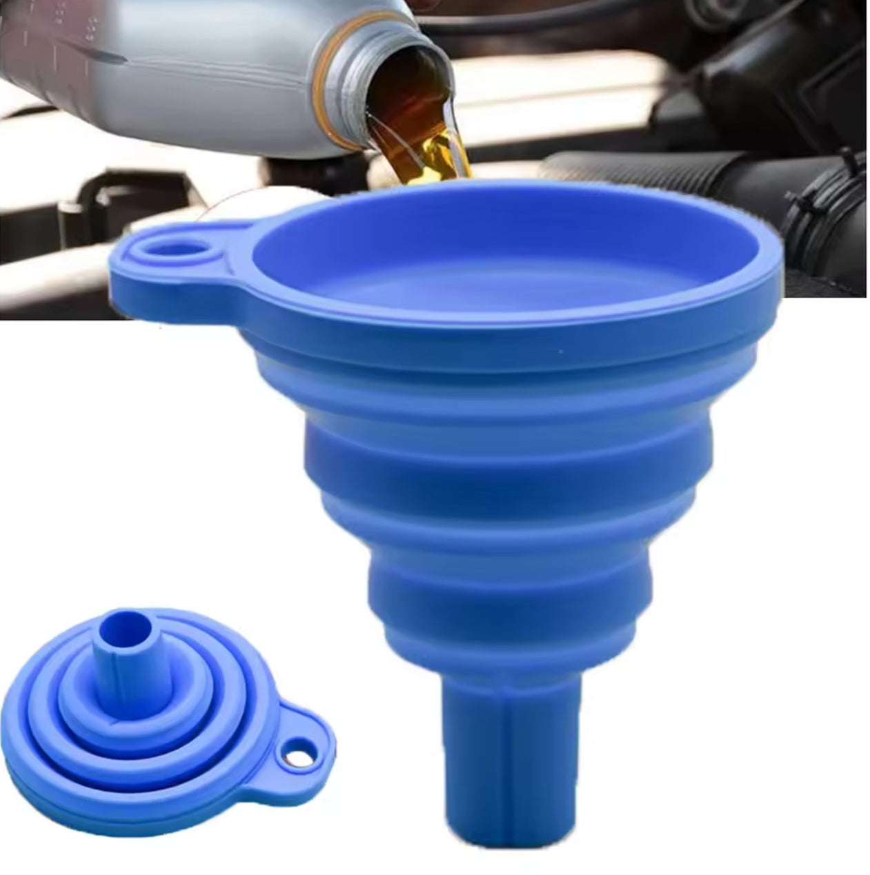 Imbuto per motore, universale, in silicone, per cambio liquido lavavetri, portatile, pieghevole, per cambio olio motore, benzina