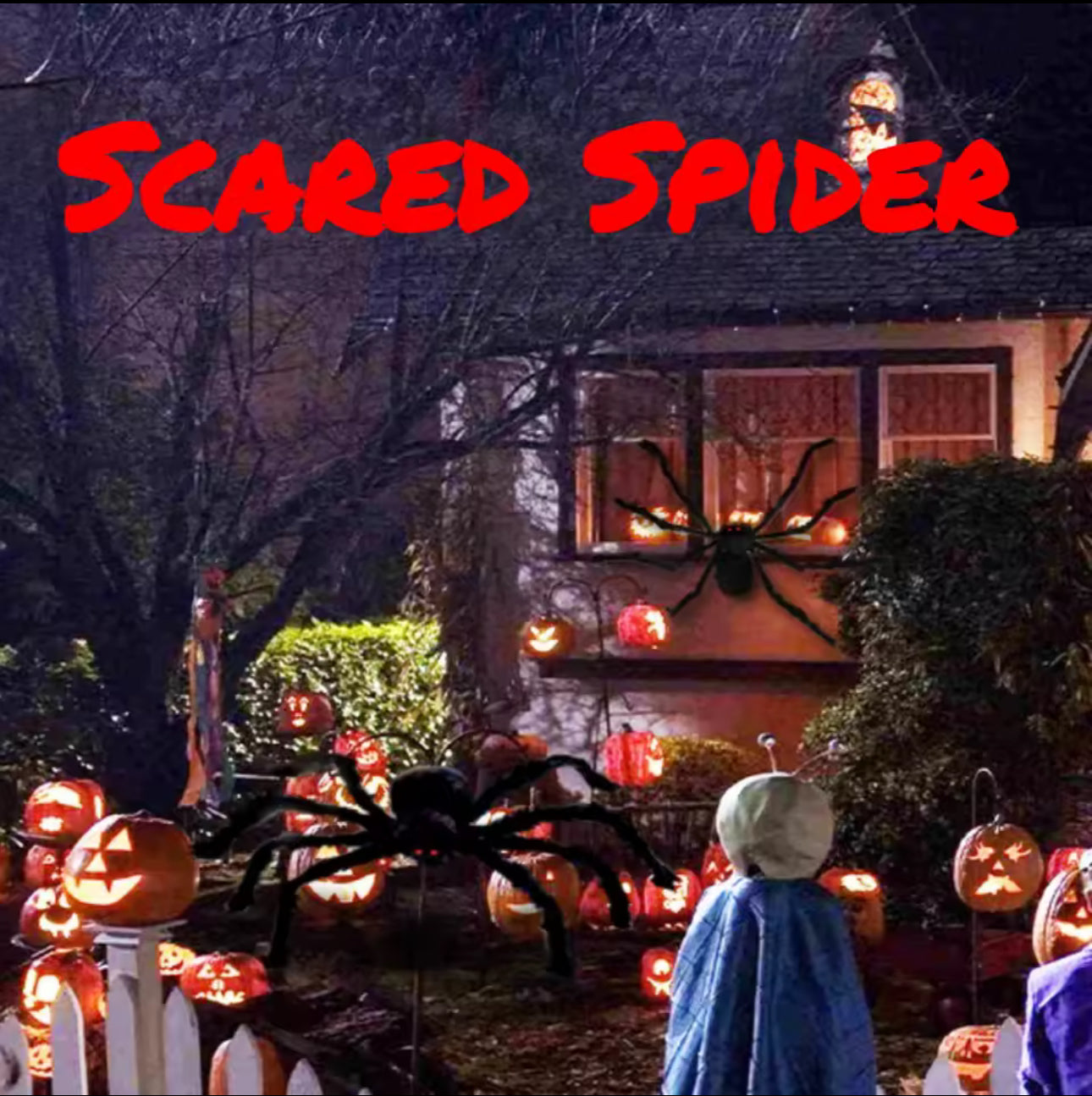 Ragno gigante di Halloween per interni ed esterni, decorazioni per portico per casa o casa infestata, feste, decorazioni di Halloween