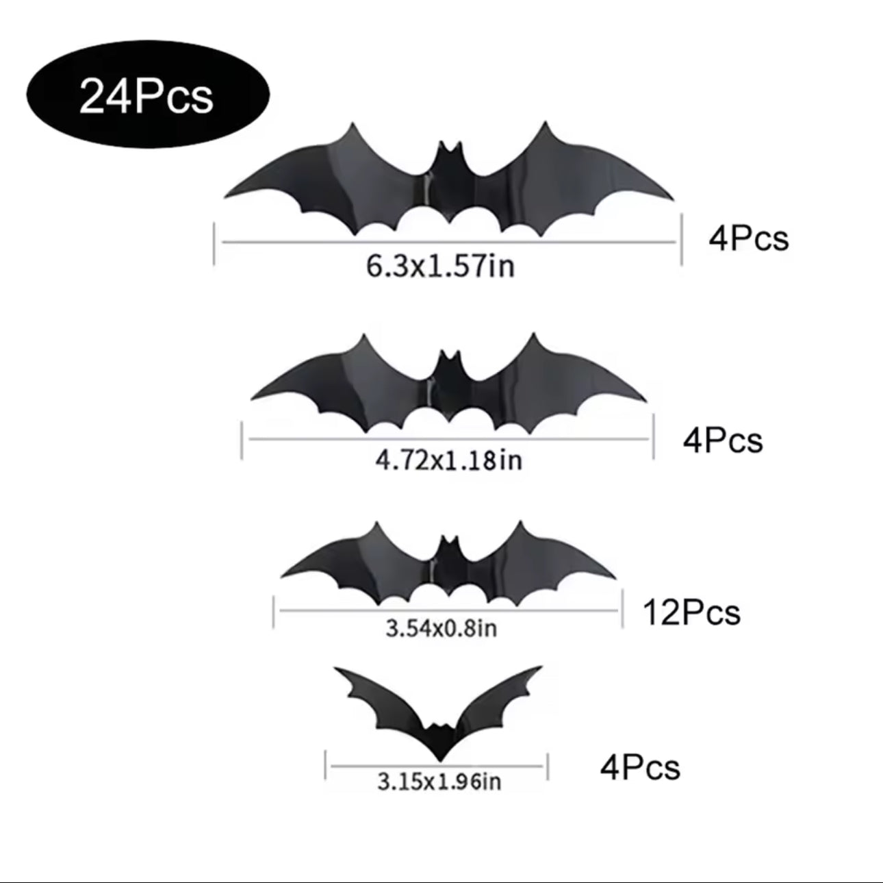 Decorazioni di Halloween con pipistrelli, pipistrello in PVC 3D sul muro, adesivi murali con pipistrelli neri, oggetti di scena spaventosi per Halloween
