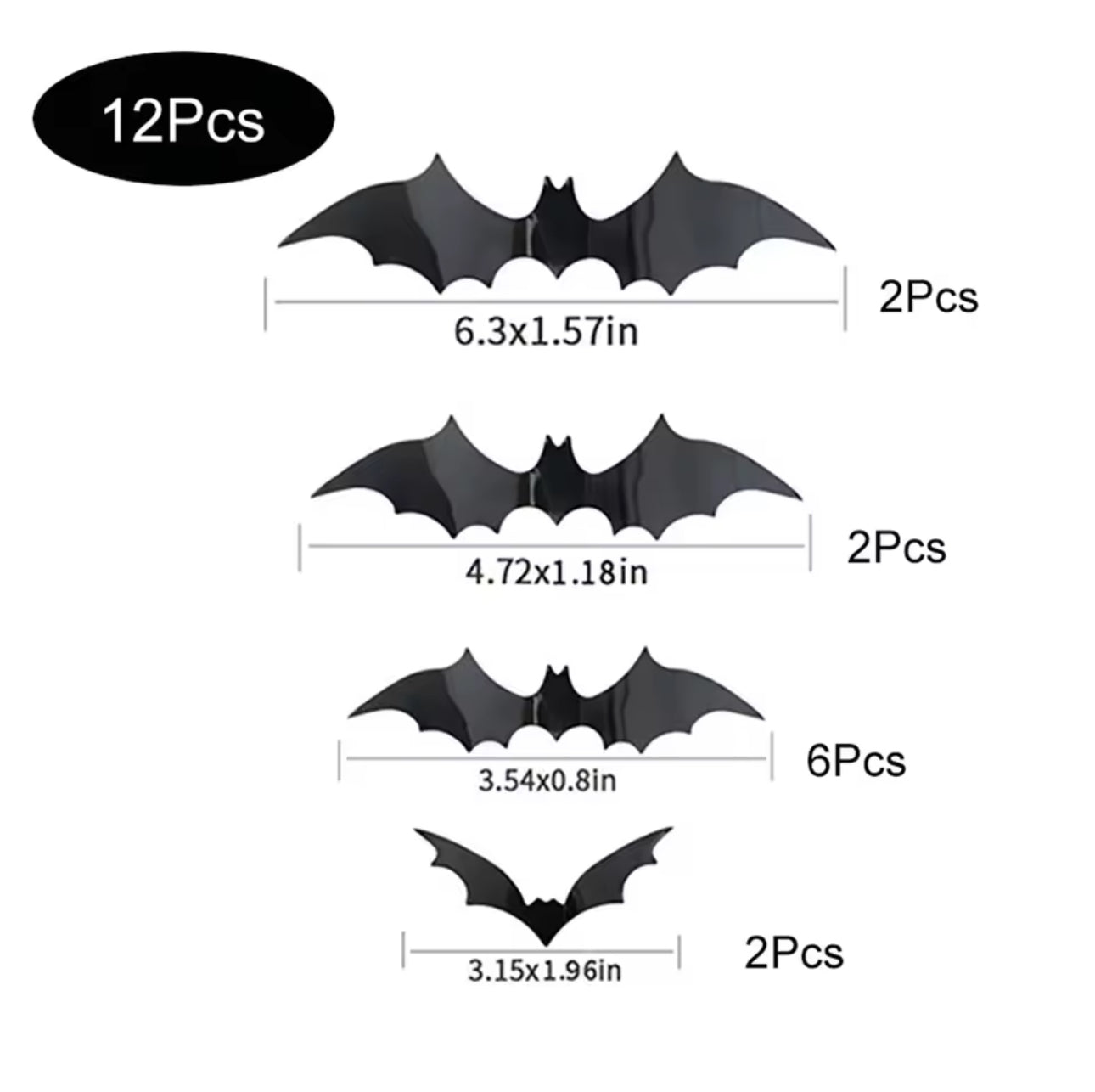 Decorazioni di Halloween con pipistrelli, pipistrello in PVC 3D sul muro, adesivi murali con pipistrelli neri, oggetti di scena spaventosi per Halloween