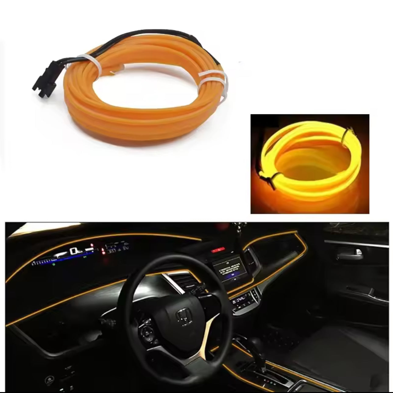 Strisce decorative per interni auto, lampade d'atmosfera, luci fredde decorative per cruscotto, console, luci ambientali a LED per auto