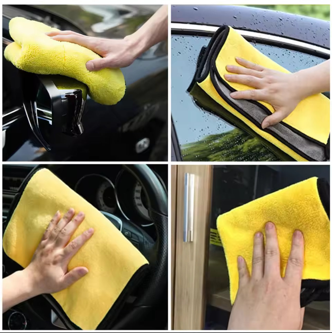 1/2/6 pezzi di panno per la pulizia in microfibra, panno morbido e spesso per l'asciugatura, asciugamani per il lavaggio della carrozzeria, stracci puliti a doppio strato, accessori per auto