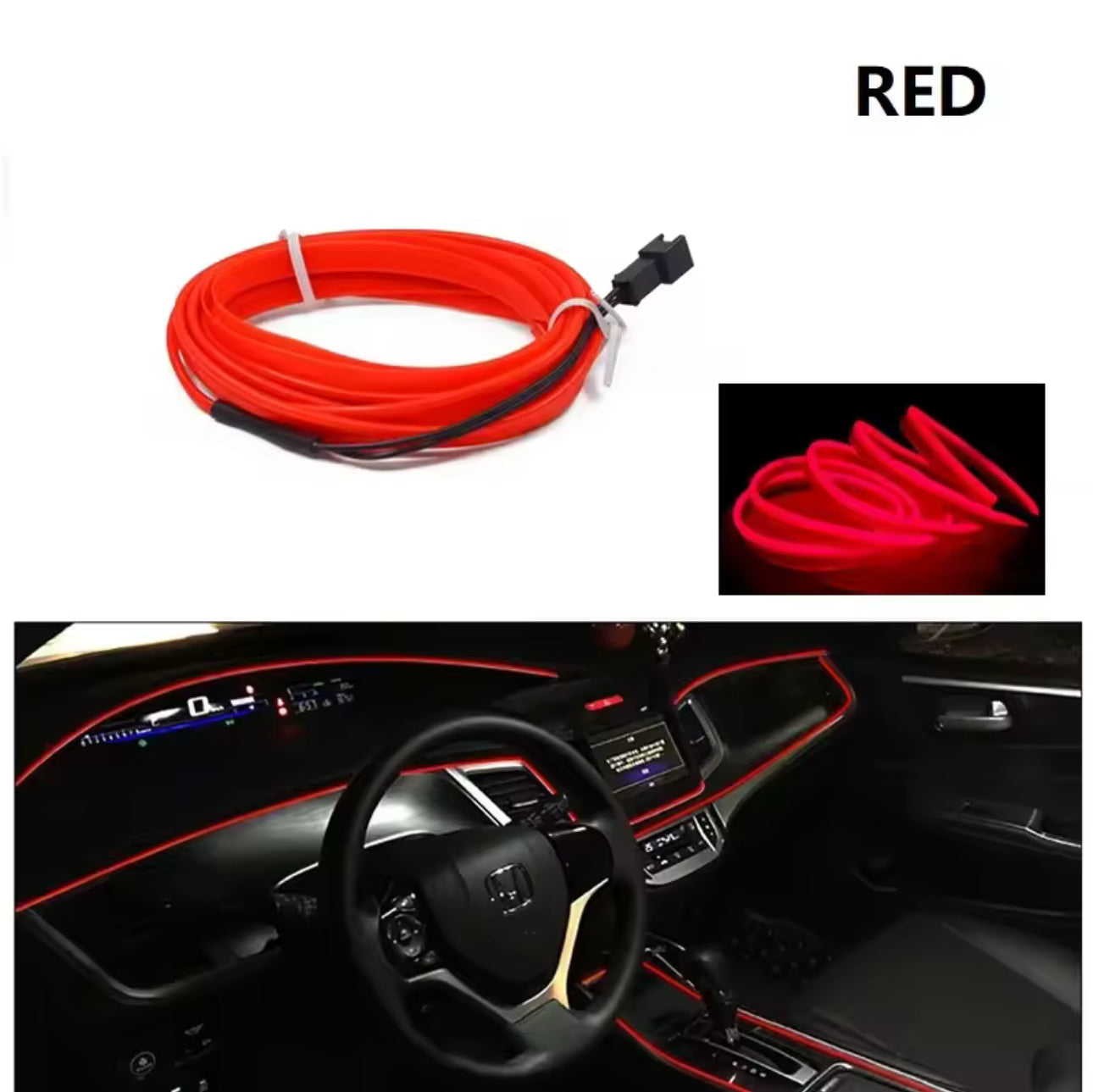 Strisce decorative per interni auto, lampade d'atmosfera, luci fredde decorative per cruscotto, console, luci ambientali a LED per auto