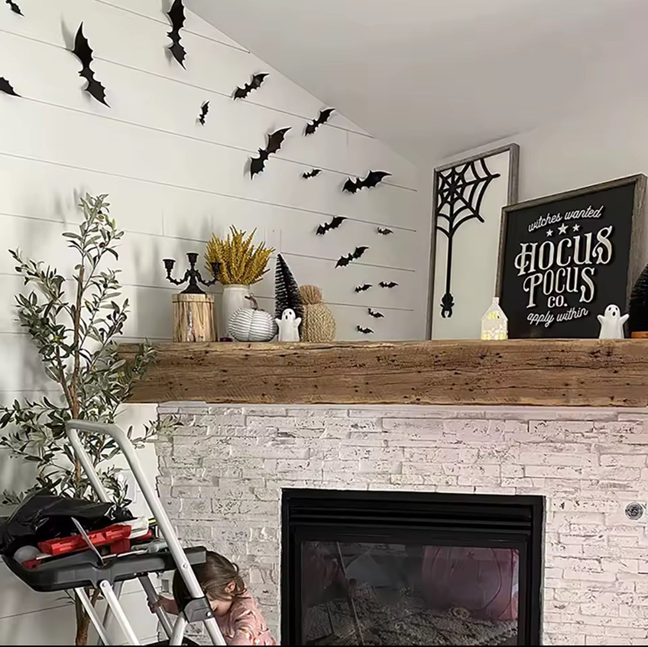 Decorazioni di Halloween con pipistrelli, pipistrello in PVC 3D sul muro, adesivi murali con pipistrelli neri, oggetti di scena spaventosi per Halloween