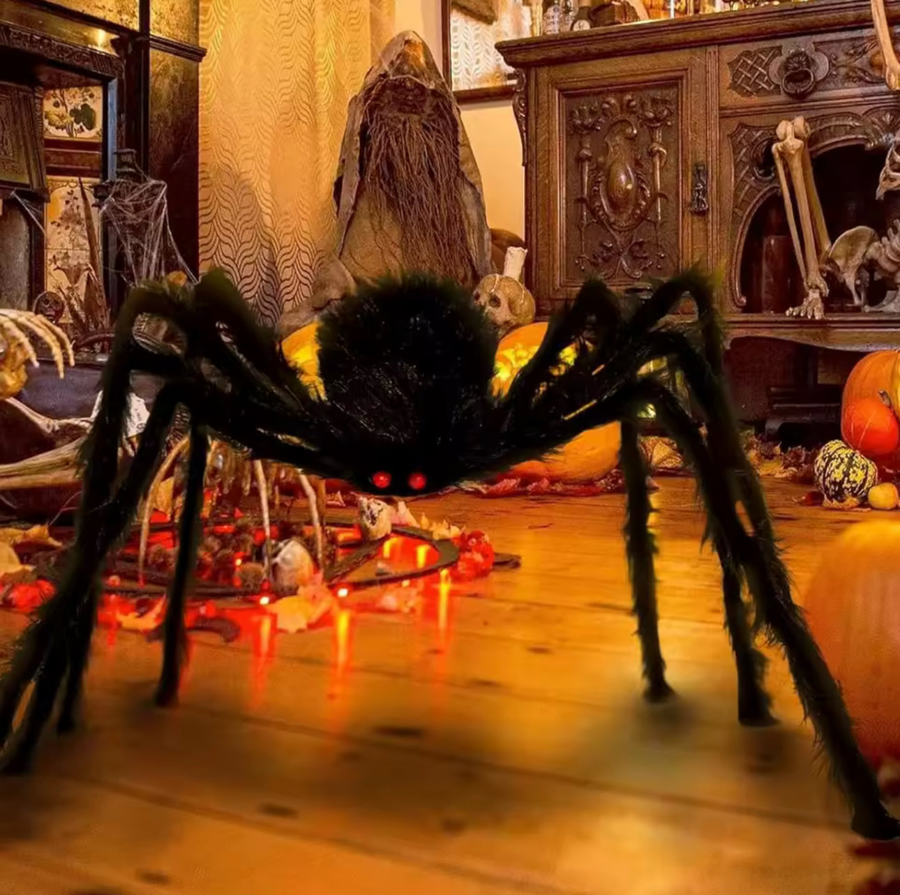 Ragno gigante di Halloween per interni ed esterni, decorazioni per portico per casa o casa infestata, feste, decorazioni di Halloween