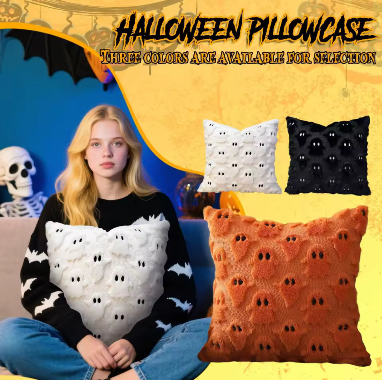 Nuova federa per cuscino fantasma di Halloween