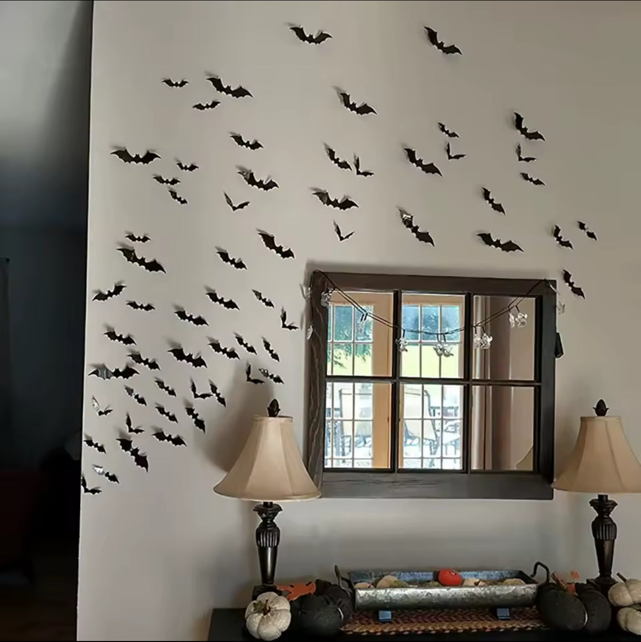 Decorazioni di Halloween con pipistrelli, pipistrello in PVC 3D sul muro, adesivi murali con pipistrelli neri, oggetti di scena spaventosi per Halloween