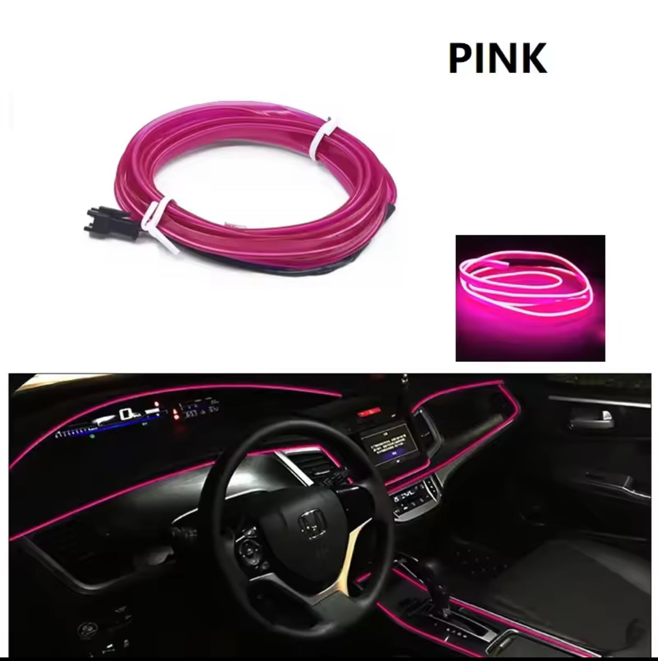 Strisce decorative per interni auto, lampade d'atmosfera, luci fredde decorative per cruscotto, console, luci ambientali a LED per auto