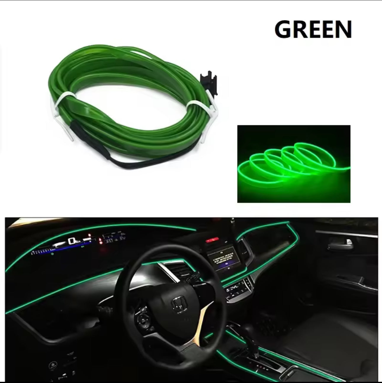 Strisce decorative per interni auto, lampade d'atmosfera, luci fredde decorative per cruscotto, console, luci ambientali a LED per auto