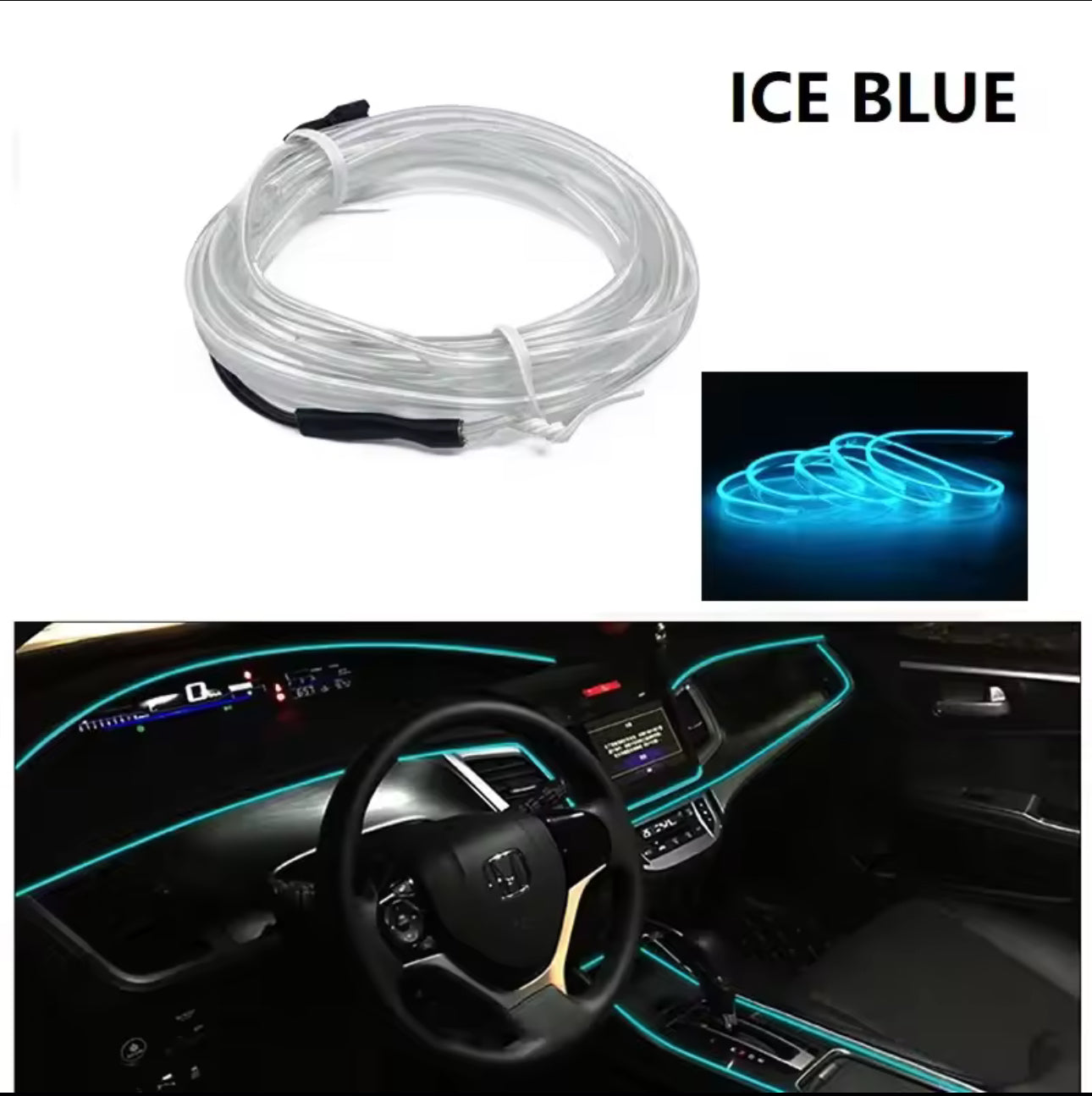 Strisce decorative per interni auto, lampade d'atmosfera, luci fredde decorative per cruscotto, console, luci ambientali a LED per auto