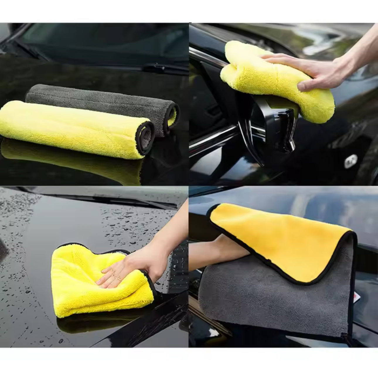 1/2/6 pezzi di panno per la pulizia in microfibra, panno morbido e spesso per l'asciugatura, asciugamani per il lavaggio della carrozzeria, stracci puliti a doppio strato, accessori per auto