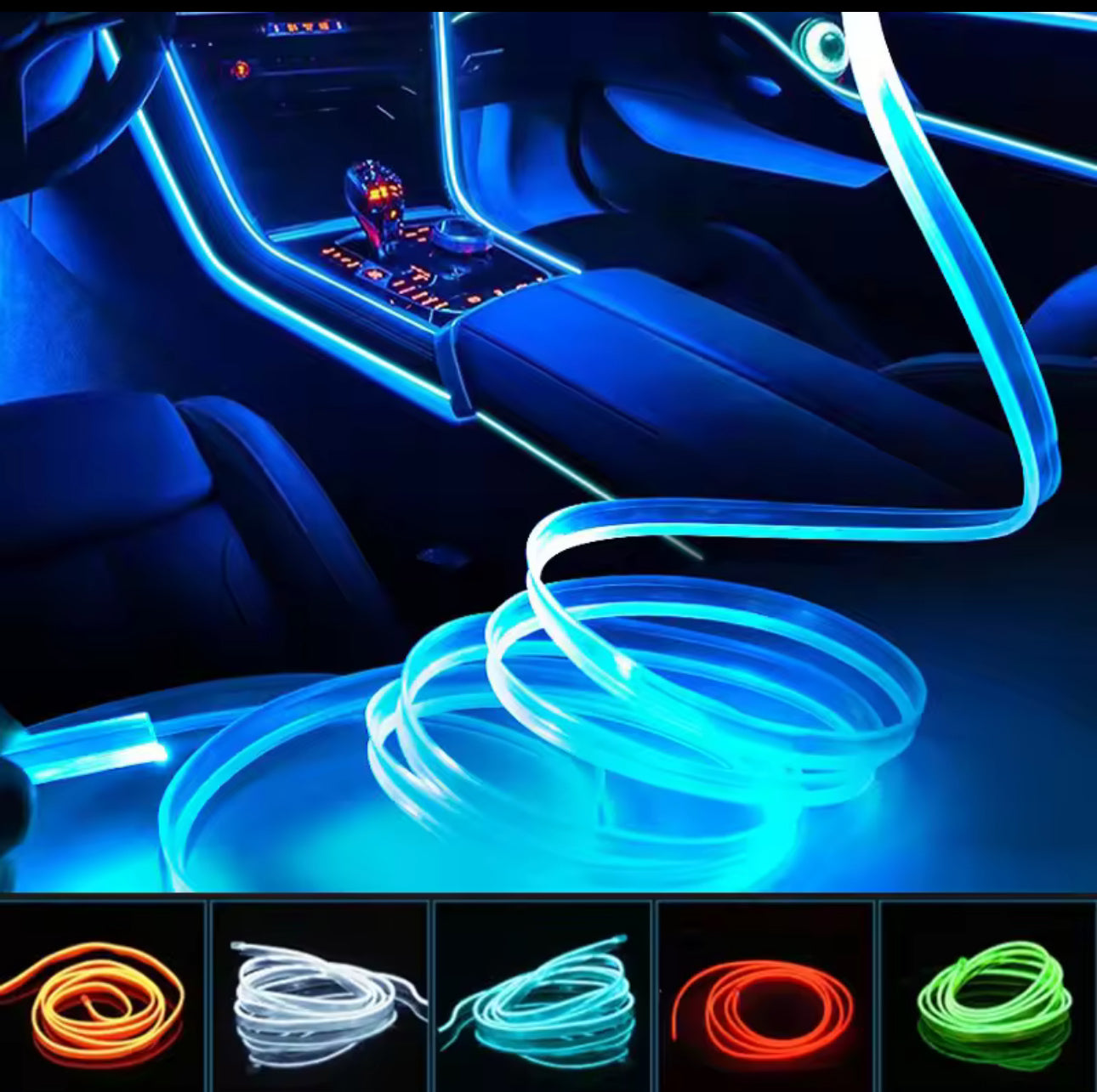 Strisce decorative per interni auto, lampade d'atmosfera, luci fredde decorative per cruscotto, console, luci ambientali a LED per auto