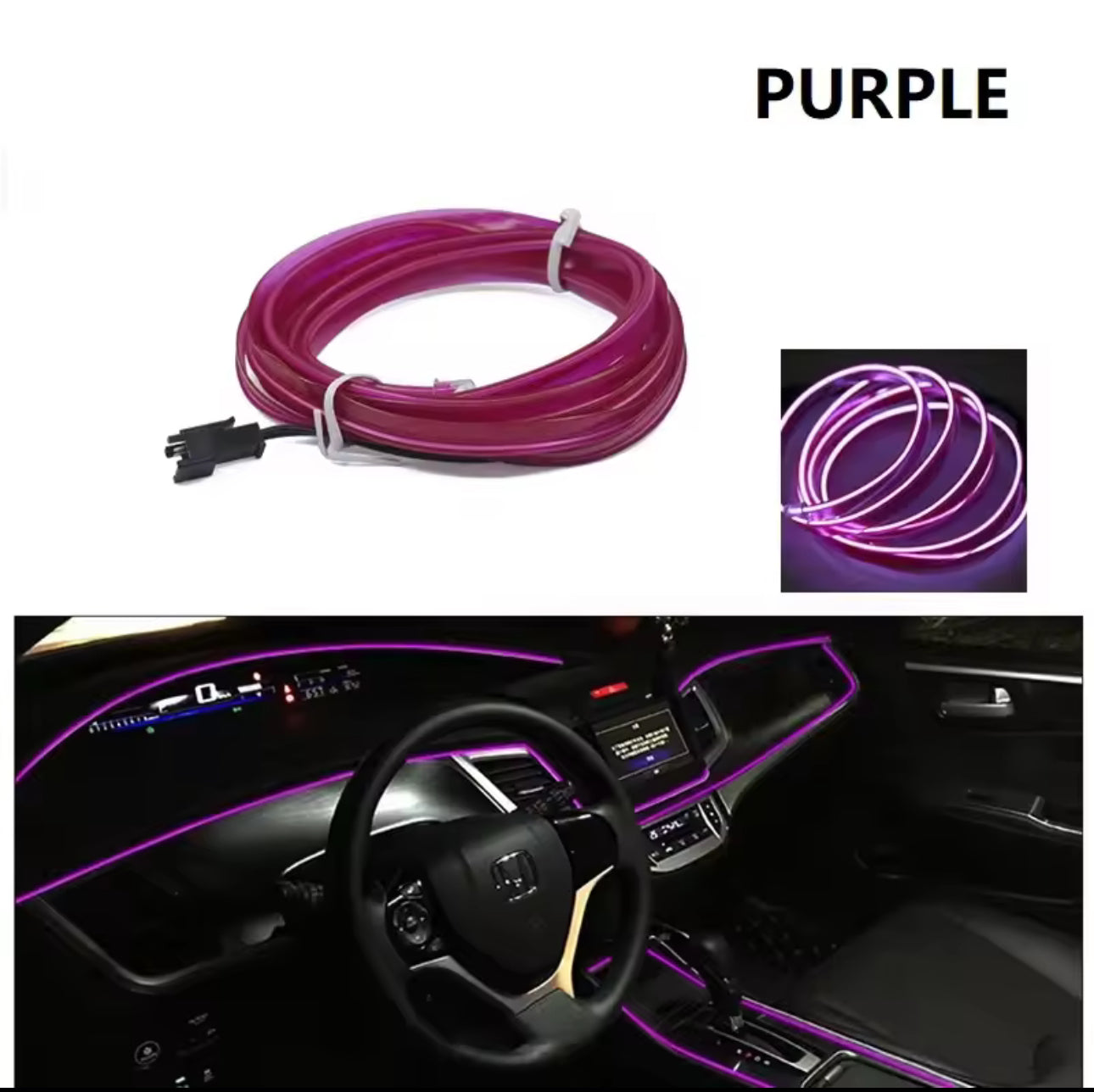 Strisce decorative per interni auto, lampade d'atmosfera, luci fredde decorative per cruscotto, console, luci ambientali a LED per auto